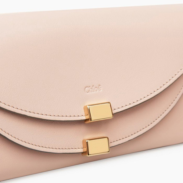 16-17AW新作 クロエ財布スーパーコピー CHLOE Georgia long wallet　セメントピンク